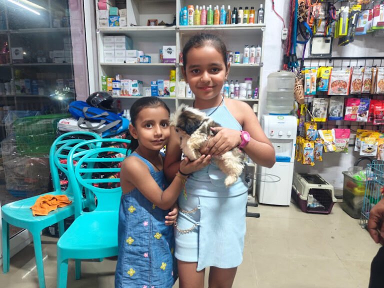 Happy family with their new pet from VS Pet Shop Noida